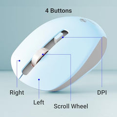 ZEBRONICS Zeb-Jaguar Wireless Mouse, 2.4GHz with USB Nano Receiver, High Precision Optical Tracking, 4 Buttons, Plug & Play, Ambidextrous, for PC/Mac/Laptop (Black+Grey)