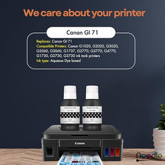 Needle GI 71 Compatible Refill Ink | Made in India | (CMYK 4x1 KG with EazyFill Cap) for Canon Pixma G1020 G2020 G3020 G2060 G3060 G1737 G2770 G3770 G4770 G1730 G2730 G3730 Printers