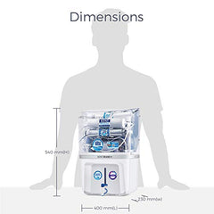 KENT Grand Plus Alkaline + Copper RO Water Purifier | RO+UV+UF+Alkaline+Copper+TDS Control+UV in Tank|ISI Marked| Auto Flush Feature|9L Tank|20 LP/Hr |Ideal For Borewell/Tanker/Municipal Water | White