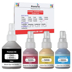 Ravaria Refill Ink for HP GT51XL/53XL GT 52 for HP Ink Tank 115,310,315,319,410,415,416,419,455,500,515,530,589,615,750,790,670,GT5810,GT5811,GT5820(GT51XL + GT52CMY(4 Color Set),Multi-Color Pack)
