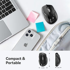 TECKNET Wireless Mouse, 2.4G Ergonomic Computer Mouse, 2600 DPI, Green