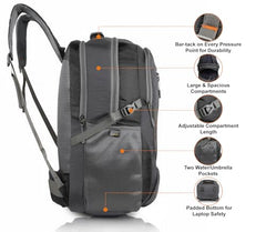 Half Moon Extra Large Size 55L Rucksack Bag/Trekking Bags for Men, Black | With Laptop Compartment | For Luggage Pack Tracking Hiking Travel Backpack for Man & Women