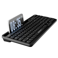 Zebronics Keypad X3 Wireless Keyboard, 102 Keys, 12 Multimedia Keys, 2.4GHz + BT, UV Coated Keycaps, Mobile & Tablet Holder, ₹ Rupee Key, Retractable Stand, USB Nano Receiver (Midnight Black)