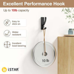 iSTAR Self Adhesive Wall Hook Heavy Duty Metal Stick-On Door Hanger Hook for Hanging Towel, Purse, Robe, Backpack, Jacket, Clothes, Bags - Wall Hooks Set for Bathroom & Kitchen (Pack of 4) (Rose Gold)
