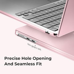 EooCoo Case for MacBook Air 15 inch M5 M4 M3 M2 2026-2023, Sparkly Clear