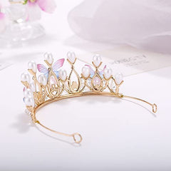 SYGA Girls Crystal Tiara Crown Women Flower Butterfly Princess Headband Gift for Wedding Prom Birthday Party Pageant Christmas Hair Accessories Costume Party Gift Present for 8-16 Years Teens Jewelery