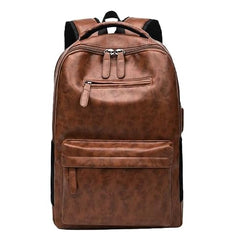 Treggo Premium 30L Anti-Theft Faux Leather Laptop Backpack for Men & Women, Water Resistant Large Travel Daypack, College School Office Casual Backpack with Laptop Compartment