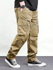 Lymio Men Mid Rise Regular Fit Cotton Cargo Pants (Cargo-46-Grey-S)