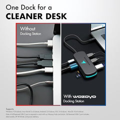 Type C 14 in 1 Wozoyo Docking Station, PD 100W, 2X4K@60Hz HDMI,4K DisplayPort, 2XType-C 10Gbps, USB 10Gbps, Gigabit Ethernet, AUX Port,Universally Compatible Thunderbolt 4,macOS,Windows,Android & iOS