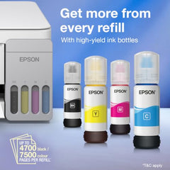 Epson EcoTank L3356 (New Launch) WiFi InkTank A4 Colour Printer, Scanner, Copier for Home & Office, 5760x1440dpi Resolution, Low Printing Cost at just 9 Pais/Black Print & 33 Paise/Colour Print