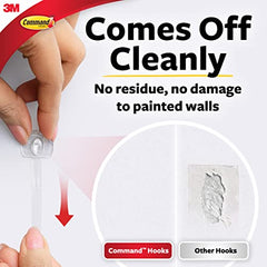 Command Decorating & organizing Pack of 20 clips/hooks and 24 mini strips, Damage Free walls, Clear,Plastic