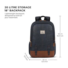 Gear Classic Anti Theft Faux Leather 14 cms Black Laptop Backpack (LBPCLSLTH0101)