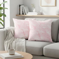 MOMISY Decorative Polyester Home Sofa Bedside Cushion Throw Pillow Covers, 45 x 45 cm, Pack of 2 (Cloud-Pink-2)