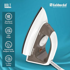 Goldmedal Glide 1100W Dry Iron | Non-stick Weilburger Premium