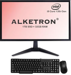 ALKETRON All-in-One Desktop PC- 20-Inch Display, 16GB RAM, 512GB SSD, Intel Processor, UHD 4K Graphics, WiFi 6, BT 5.2, Windows11 + MS Office(Lifetime), 1+3 Year Warranty(Standard+ Edition 2026 Model)