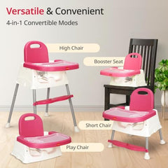 LuvLap 4 in 1 Convertible Baby High Chair with footrest, Convertible to High Chair, Low Chair, & Booster Seat, Essential for Baby Feeding (Green)
