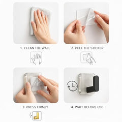 SIGNAMIO 6 Hook Shelf Adhesive Strip Wall Hanging Sticky Hook Black