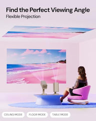 E GATE Atom 3X Projector 4k Ultra HD, Automatic Keystone & Precise Focus, 1080p Native | Rotatable Design | Android 14, Netflix Prime 11,000 Lumens, HDMI-ARC WiFi-6 BT, for Home use Egate