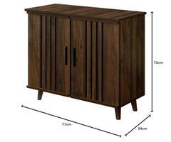 DeckUp Halo 2-Door Shoe Rack (Walnut, Matte Finish)