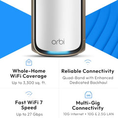 NETGEAR Orbi 970 Series WiFi 7 Mesh System, Add-on Satellite