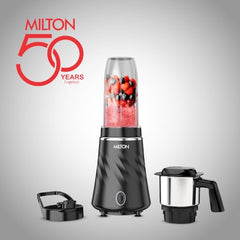 Milton Appliances Miniq Mini Mixer Grinder, ISI Certified, Over Load Protector, HTLV 350W Motor, 300ml SS Chutney Jar,Rust Resistant, Anti Skid Feet,Masala Grinder, Dark Blue
