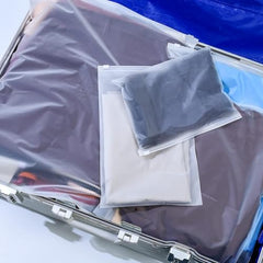 OSDUE Polyethylene Frosted Zipper Bags 30x35cm Pack of 10 – Transparent LDPE Zip Lock Storage Bags for Clothes, Shoes, Cosmetics, Jewellery, Toiletries & Travel