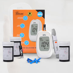 BPL Medical Technologies Glucose Meter Kit for Instant Accurate Blood Sugar Test at Home|Glucometer Machine, 10 Lancets, Lancing Devices & Vial of 110 (10+100) Diabetes Test Strips Combo