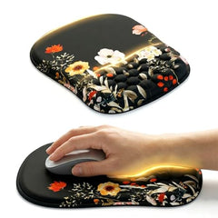 TECPHILE Mouse Pad Wrist Support with Massage Design, Ergonomic Dog Paw Mouse Mat, Pain Relief Memory Foam, Anti-Slip PU Base, Cushion Mousepad Wrist Rest for Gaming, Home, Office, Laptop, Computer