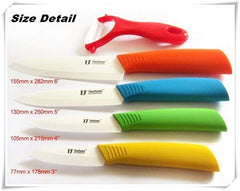 SYGA 6 Piece Ceramic Kitchen Knife Set and Vegetable Peeler Set with Adjustable Holder Stand(Multi)