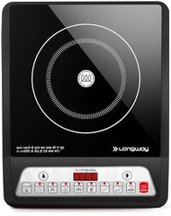Longway Elite Plus IC 2000 Watt Induction Cooktop with Auto Shut-Off & Over-Heat Protection With 8 Cooking Mode & BIS Approved | 2 Years Warranty | (Black, Push Button)