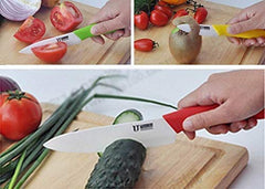 SYGA 6 Piece Ceramic Kitchen Knife Set and Vegetable Peeler Set with Adjustable Holder Stand(Multi)