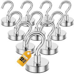 DIYMAG Magnetic Hooks 15pcs 30lbs Cruise Essentials 2026 Magnet Hook | Neodymium Heavy Duty Strong Magnets Hanging Ship Cabins Refrigerator Fridge Classroom Beach Vacation Kitchen Grills Home Tool