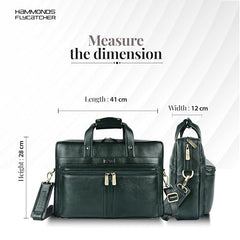 Hammonds Flycatcher Genuine Leather 15.6 Inch Laptop Office Bag for Men | 15.6” Padded Laptop Sleeve| 3 Zip Pockets| Detachable & Adjustable Strap| Pen,Wallet & Mobile Pocket |Durable|1 Year Warranty