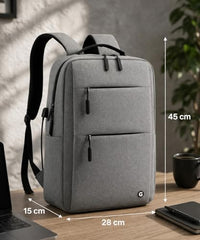 GadgetBite Graphite 20L Laptop Backpack with 15.6" Laptop Compartment, USB Charging Port, Organiser Pockets and Bottle Holder. Ideal for Office, College and Travel - Charcoal Grey