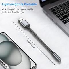Tobfit USB to 3.5mm Headphone Adapter, USB A to Aux Jack Audio Adapter Cable Cord for PS5 PS4 PC Windows Mac Linux Laptop Desktop and More