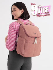Genie Miami Laptop Backpack for Women (16 Inches) | Modern Office, College & Travel Laptop Backpack | Padded Laptop Sleeve | Rose