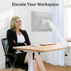 MOUNTUP Dual Monitor Stand for Desk, Monitor Arms for 2 Monitors 13-32 Inch | Holds 4.4-19.8lbs per Arm, VESA 75x75/100x100, Full Motion Monitor Mount for Home Office, C-Clamp & Grommet Base, Black