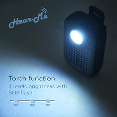 CUBETEK Hear-ME Wearable Bluetooth V5.4 Clip-Speaker with 5 Watts Sound, IPX7 Water/Dust Resistant, Torch, Built in Mic for Calling Function