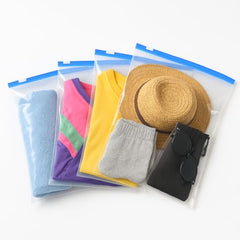 GREENTWISH Zip 'N' Seal Reusable Transparent Storage Bag with Slider Zip Lock, Organiser for Clothes, Shoes, Garment, Home and Travel, Space Saver Plastic Bag | Jumbo Size (14x16 Inch) | 30 Bags