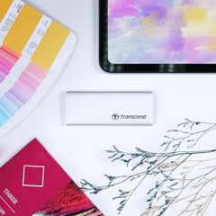 Transcend 500GB External SSD USB 3.1 Gen 2, Type-C, ESD260C Portable External Solid-State Drive, Silver - TS500GESD260C