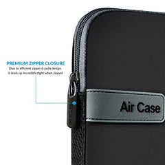 AirCase Neoprene Laptop Sleeve Case Cover for 15.6 Inch MacBook, Dell, HP, Lenovo, More| Water-Resistant, Shockproof Padding, Scratch-Proof| Slim Fit, Wrinkle Free, TSA Security Friendly (Black-Grey)