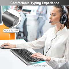 cimetech Mini Wireless Keyboard and Mouse, 2.4G Portable Slim Keyboard and Mouse Set with 12 Multimedia Shortcuts for Computer, PC, Laptop, Tablet, Desktop, Android SmartTV (Grey)