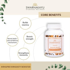 Swarnakayu 24k Gold Bhasma Immunity Booster, India's Exclusive Ayurvedic Wellness Product, Helps Boost Body's Natural Defence Mechanisms, Stamina, Strength, 100% Ayurvedic Ingredients - 30 tablets