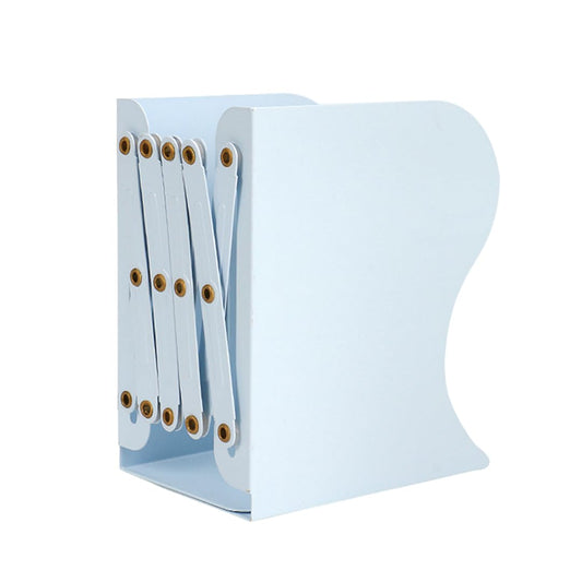 SYGA Bookends for Shelves, Book Organizer for Desk, Metal Bookends for Heavy Books, Book Holders for Shelves, Adjustable Decorative Bookends for Home Office(Light Blue)