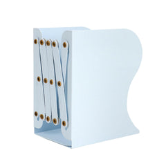 SYGA Bookends for Shelves, Book Organizer for Desk, Metal Bookends for Heavy Books, Book Holders for Shelves, Adjustable Decorative Bookends for Home Office(Light Blue)