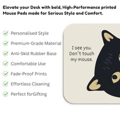 SHERISH Cute Cat (I'm OK) Mouse Pad for PC & Laptop – Waterproof Desk Mat with Funny Cartoon Cat Design, Smooth Cloth Surface & Non-Slip Rubber Base Ideal for Office, Work from Home & Gaming 19x23 cm