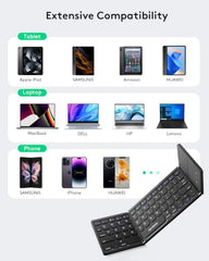 Samsers Foldable Bluetooth Keyboard with Touchpad, Ultra Slim Compact,Black