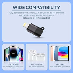 (Apple MFi Certified) Type C Female to Lightning Male Adapter for iPhone Headphone Mic OTG Support Compatible with iPhone 14/13/ 12/11/ Mini/Pro/ProMax, SE/XS/XR/X/ 8/7/ 6/ Plus, i-Pad & iOS