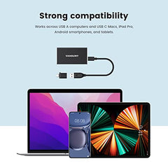 Vansuny External SSD USB 3.1 550MB/s High-Speed Read Write Portable SSD External Hard Drive USB C Mobile Solid State Drive (1TB, Black)