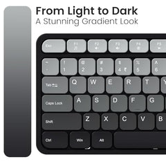 Portronics Key11 Combo Rechargeable Wireless Keyboard and Mouse Set, Bluetooth 5.3&2.4GHz Wireless,Type-C Fast Charging,Gradient Keys, Noiseless Typing, High Precision Mouse, for PC&Laptop(Grey)